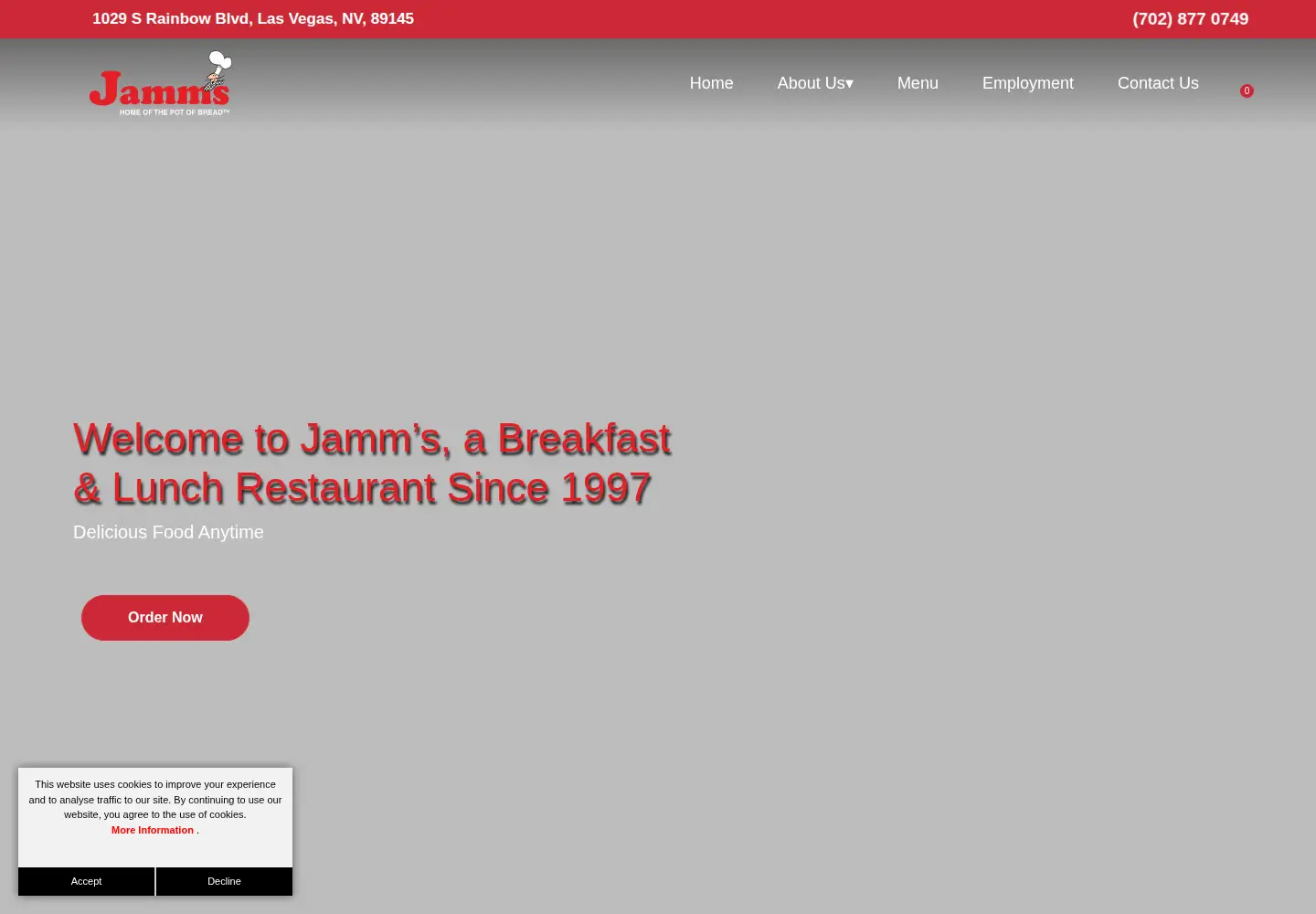 Screenshot of jammsrestaurant.com