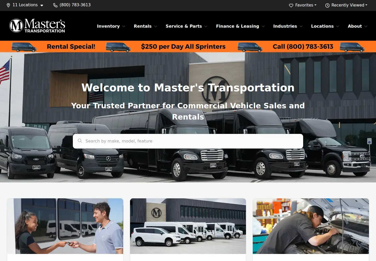 Captured homepage of masterstransportation.com in the current scan
