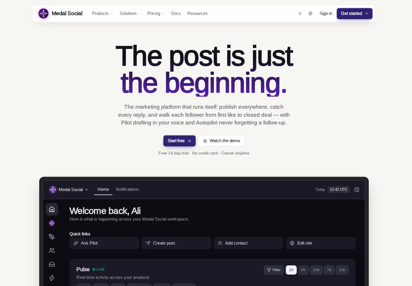 Screenshot of medalsocial.com