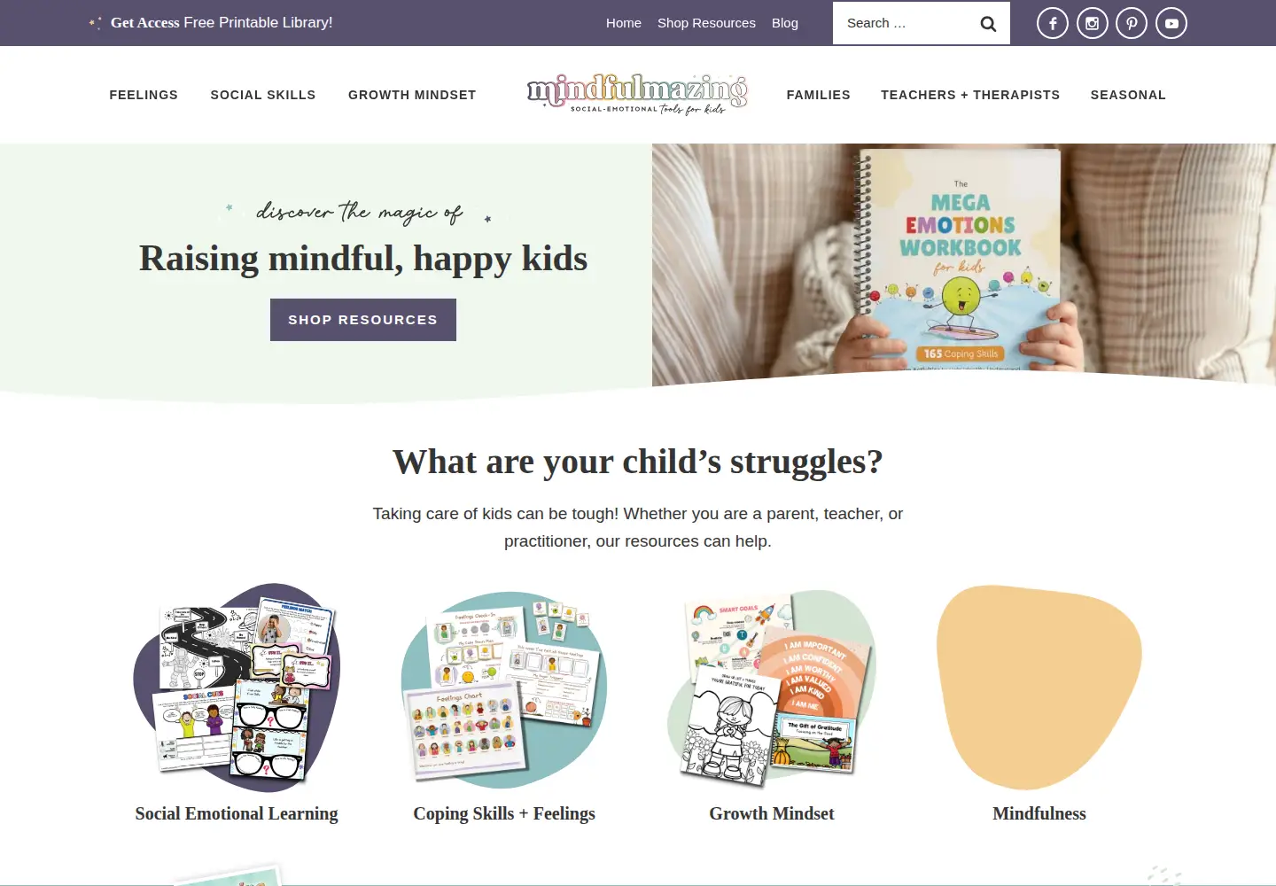 Captured homepage of mindfulmazing.com in the current scan