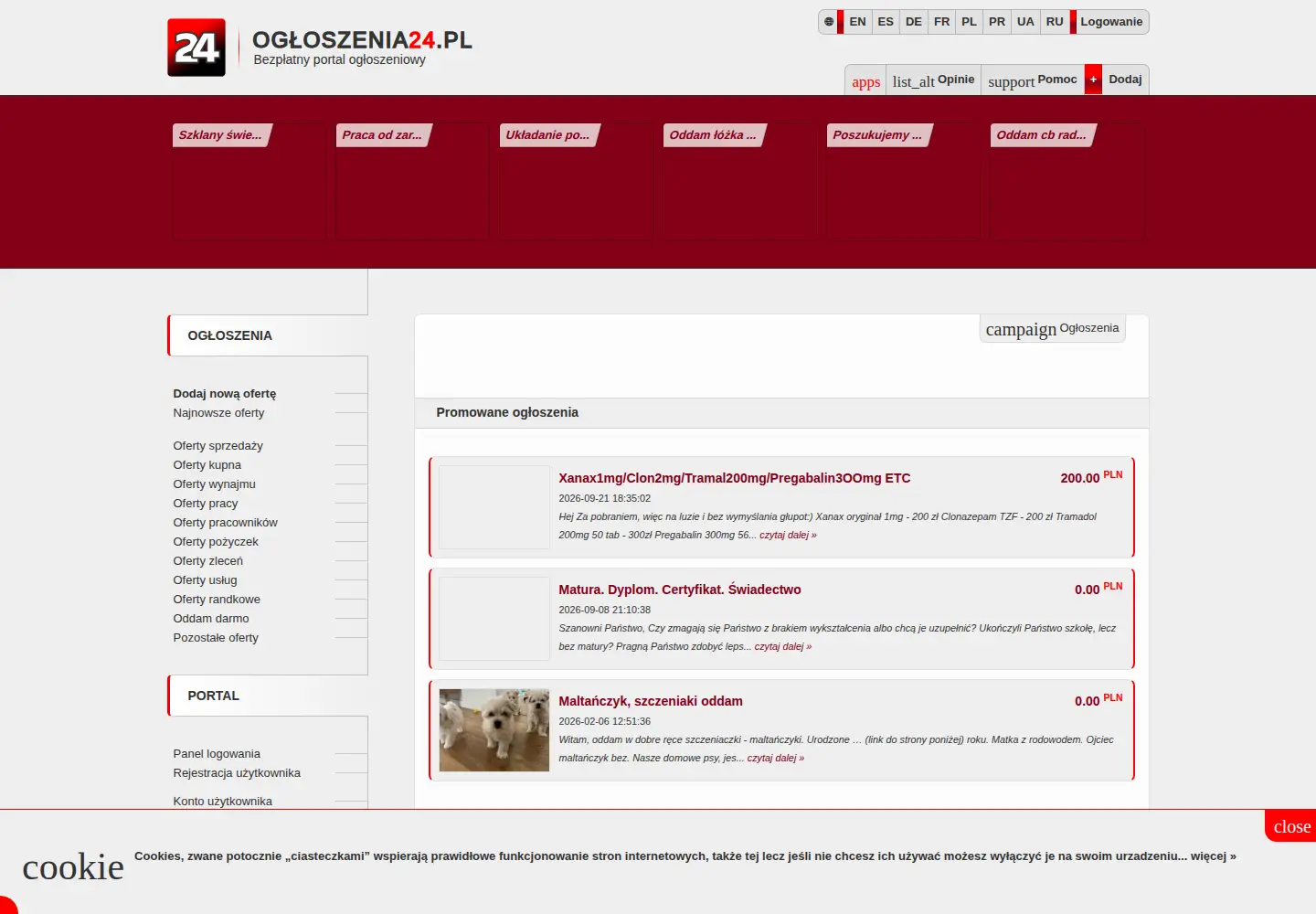 Screenshot of ogloszenia24.pl