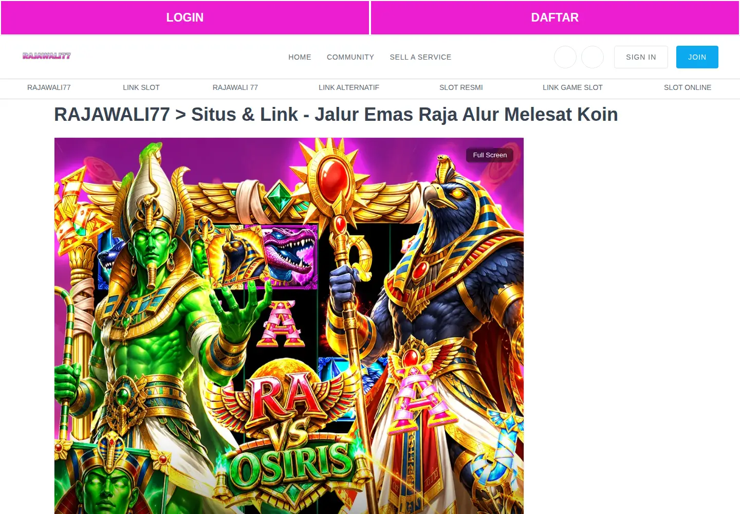Screenshot of rajawali77.org
