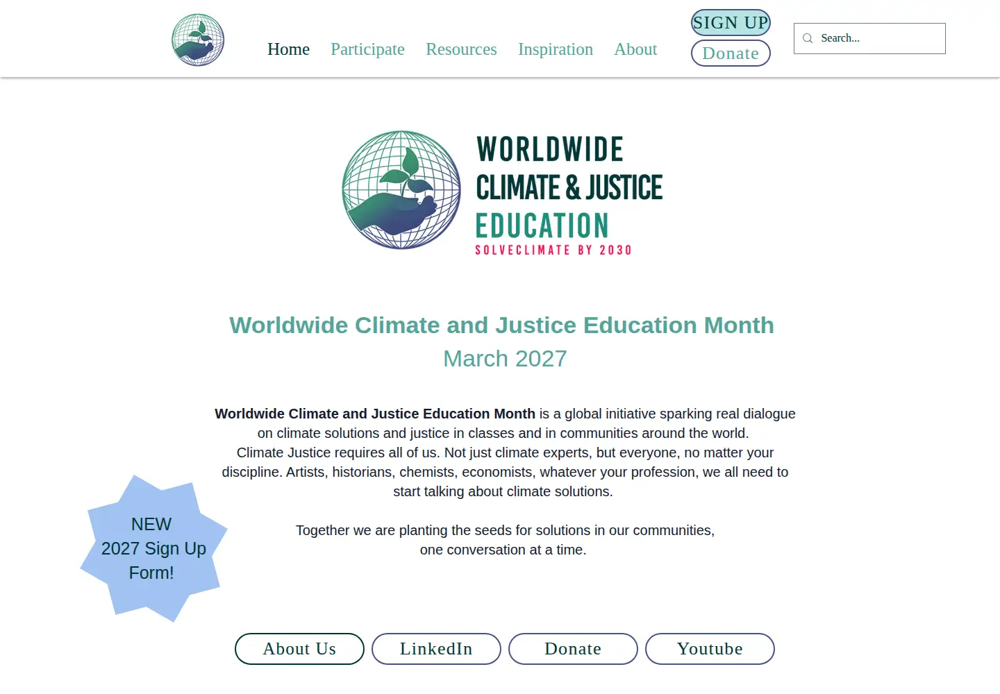 Screenshot of worldwide-climate-ed.org