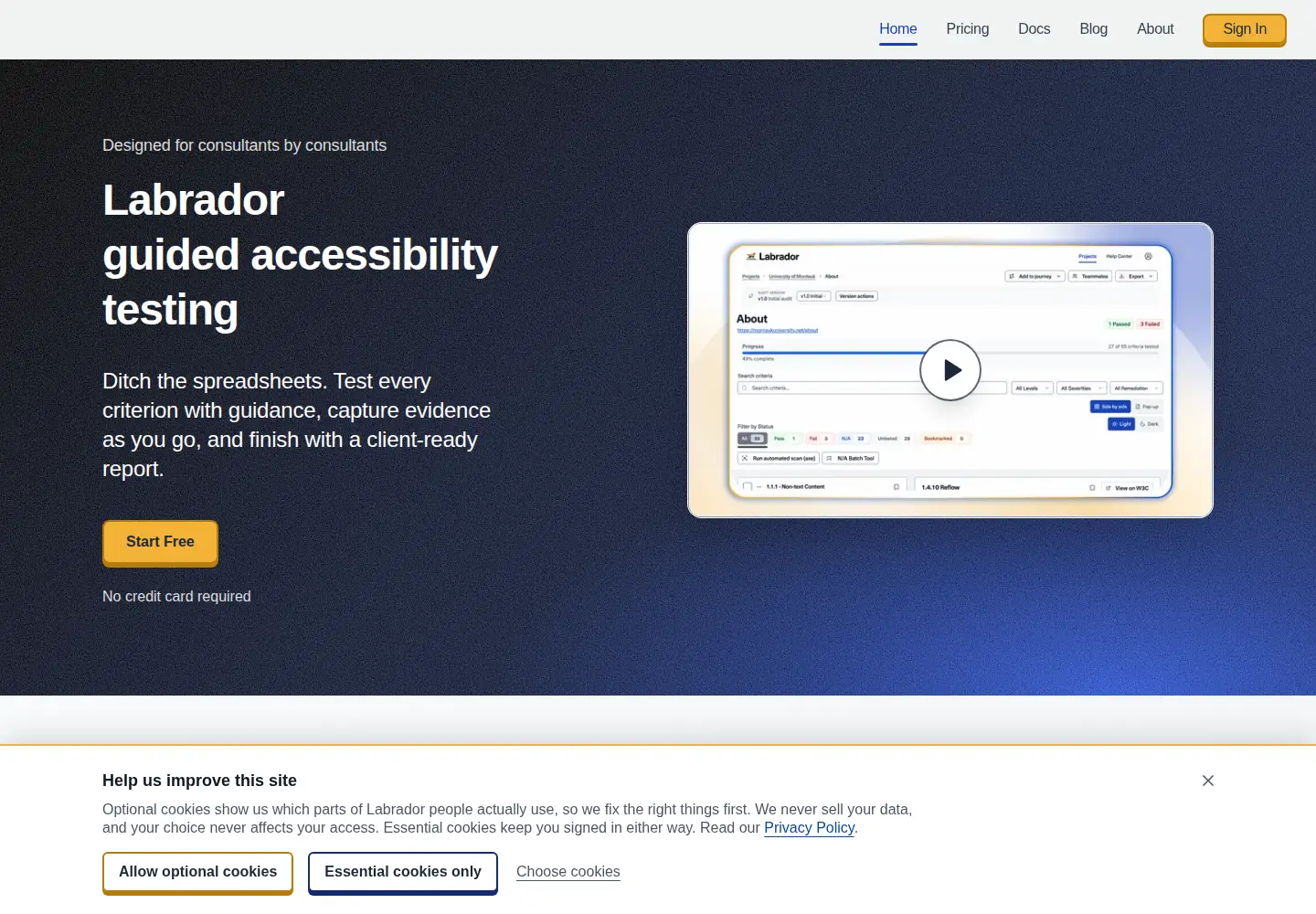 Screenshot of testwithlabrador.com
