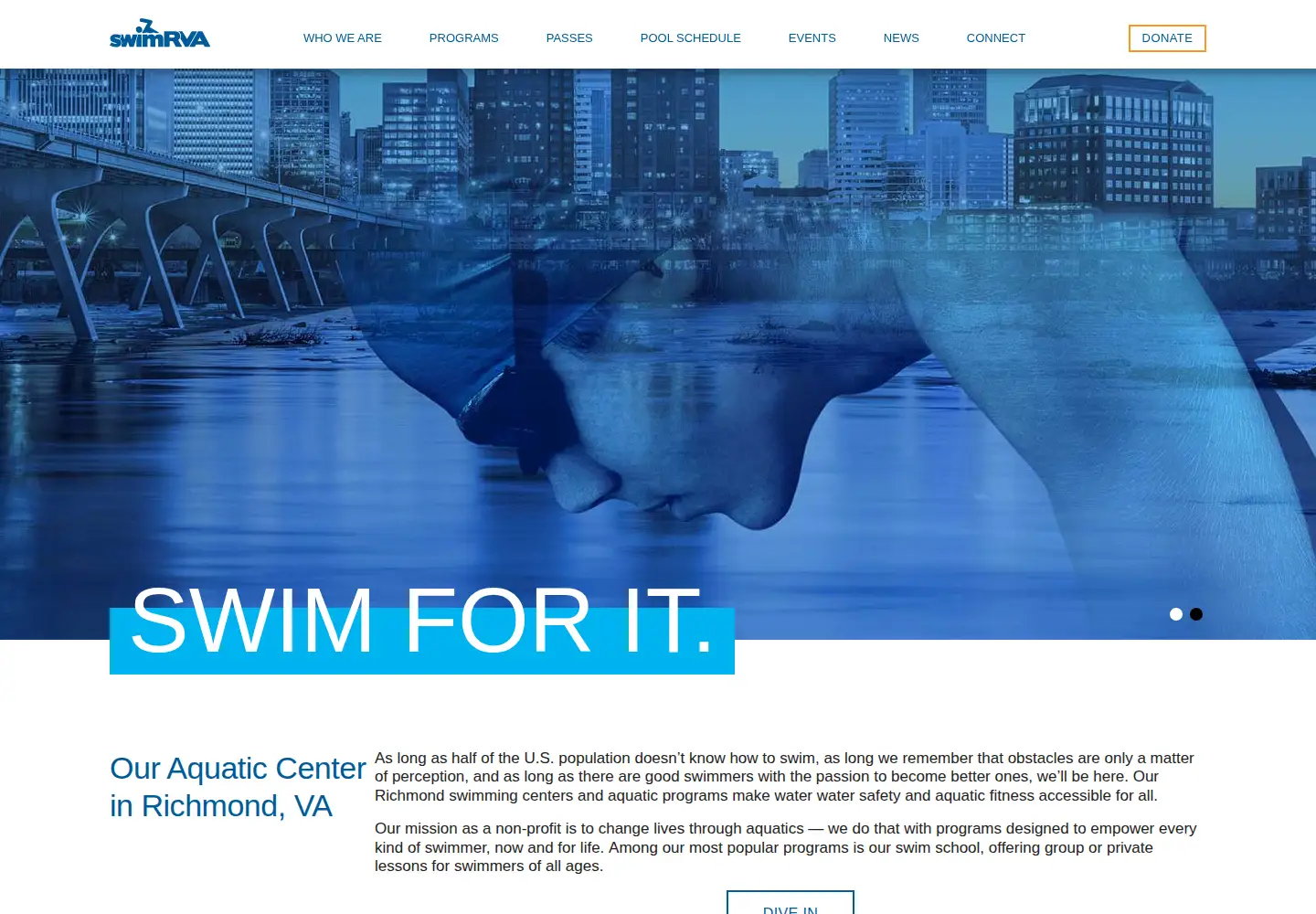 Screenshot of swimrichmond.org