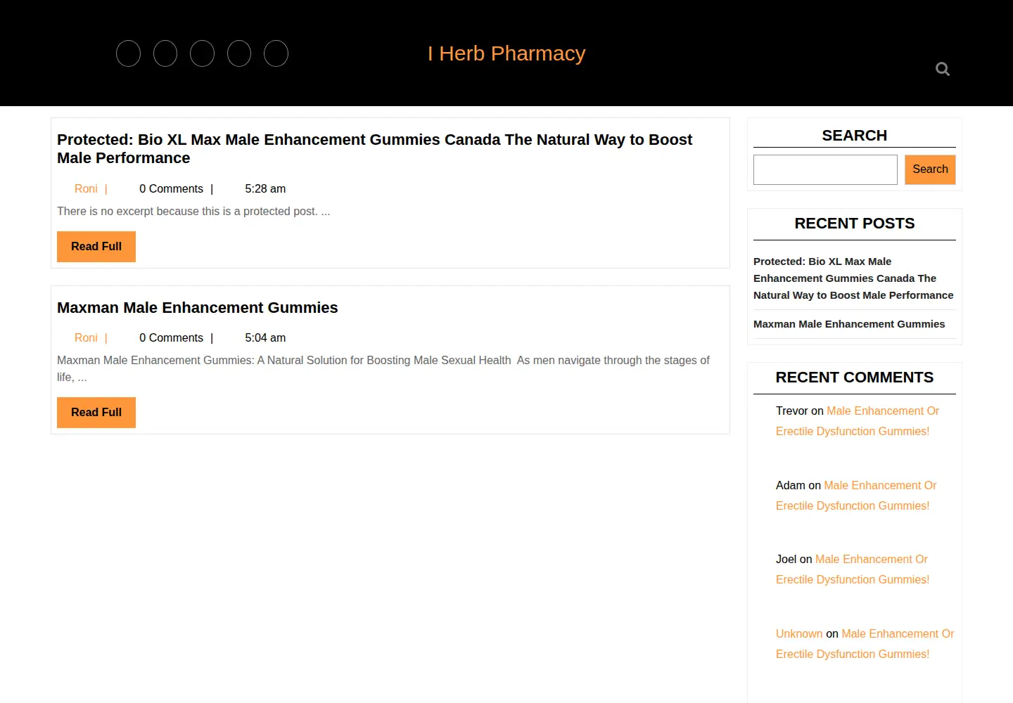 Captured homepage of iherbpharma.com in the current scan