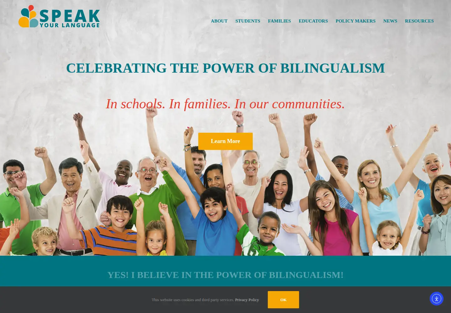 Screenshot of speakyourlanguage.org