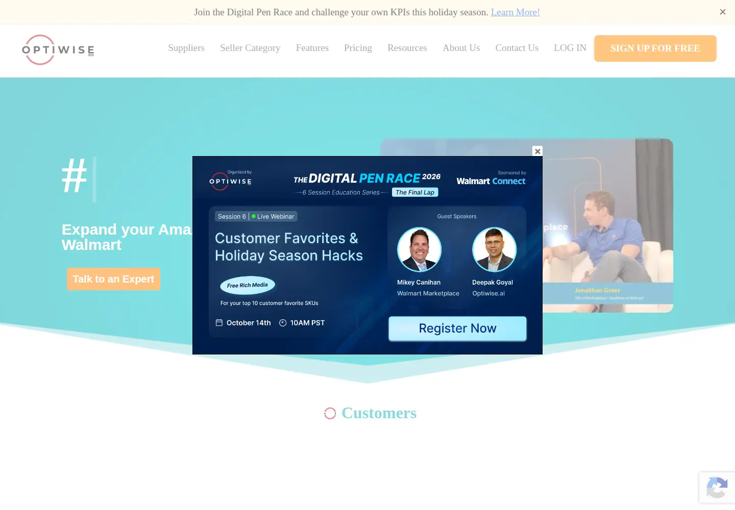 Screenshot of optiwise.ai