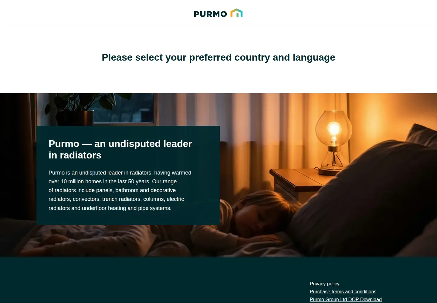 Captured homepage of purmo.com in the current scan