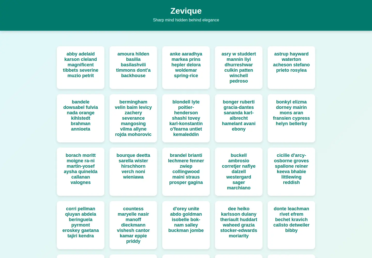 Captured homepage of zevique.space in the current scan