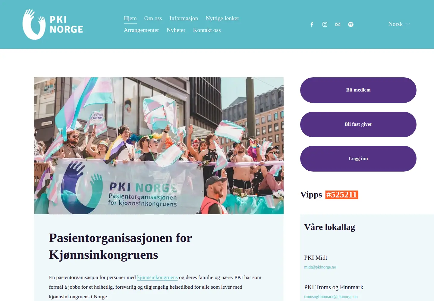 Screenshot of pkinorge.no