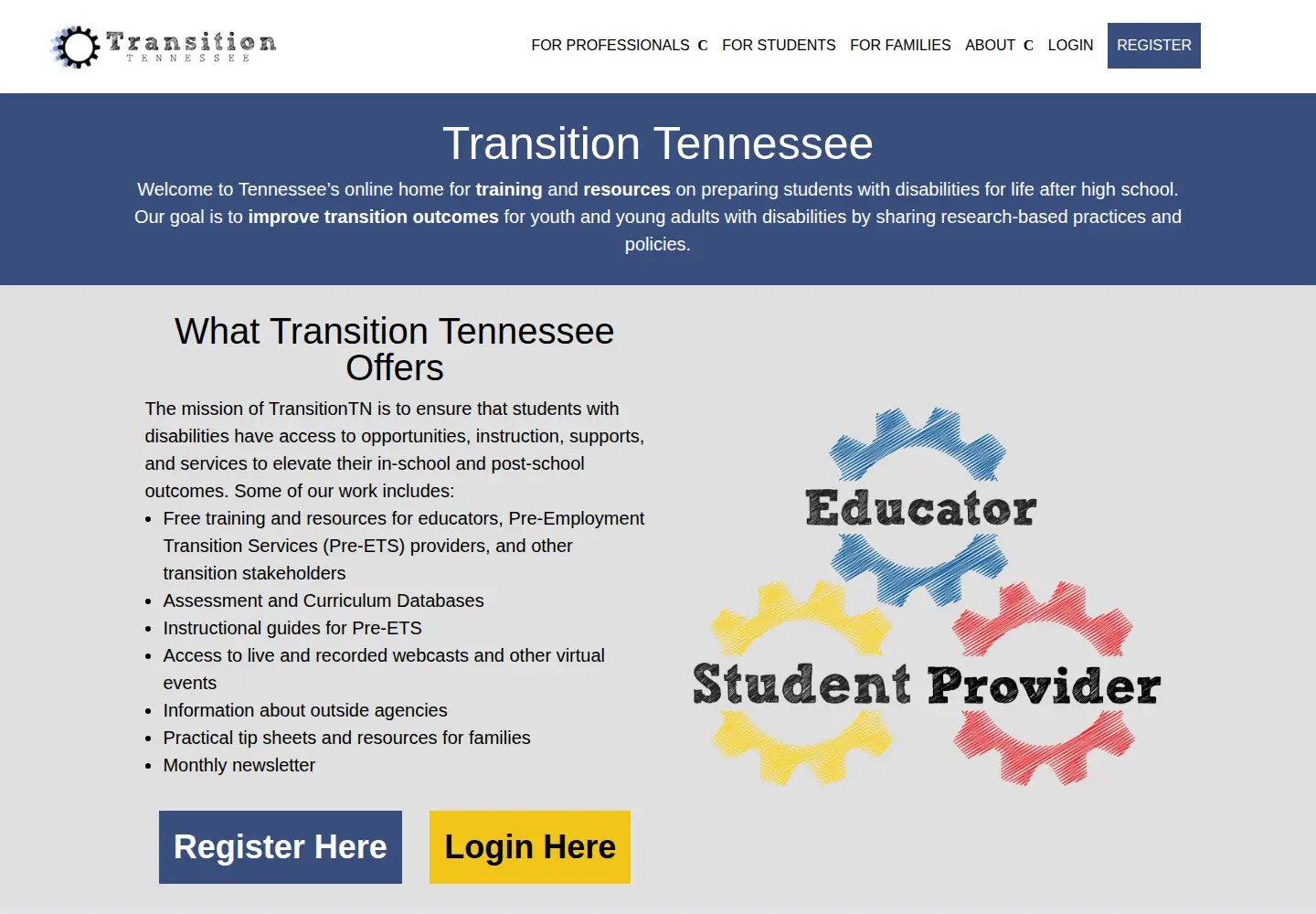 Screenshot of transitiontn.org