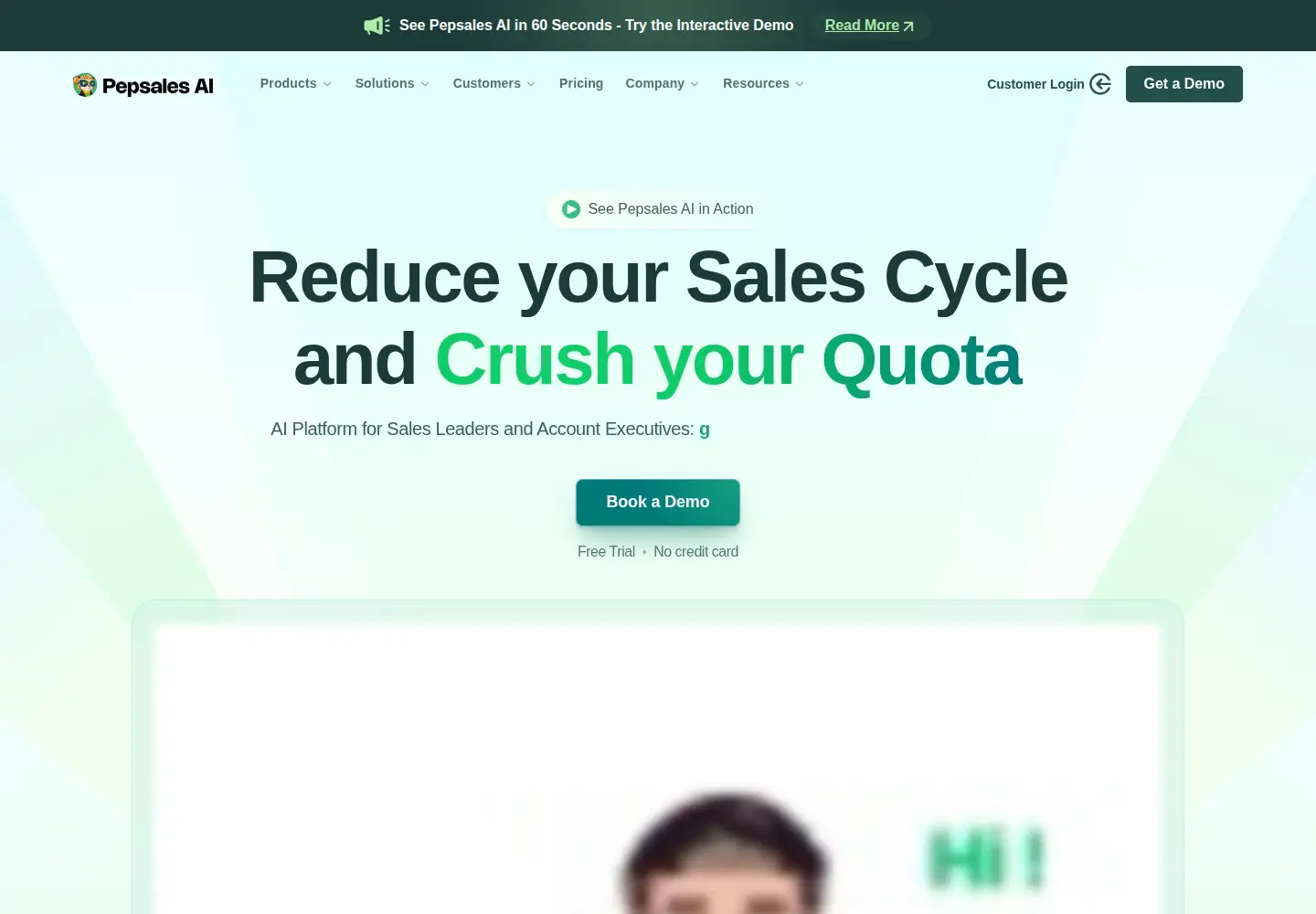 Screenshot of pepsales.ai