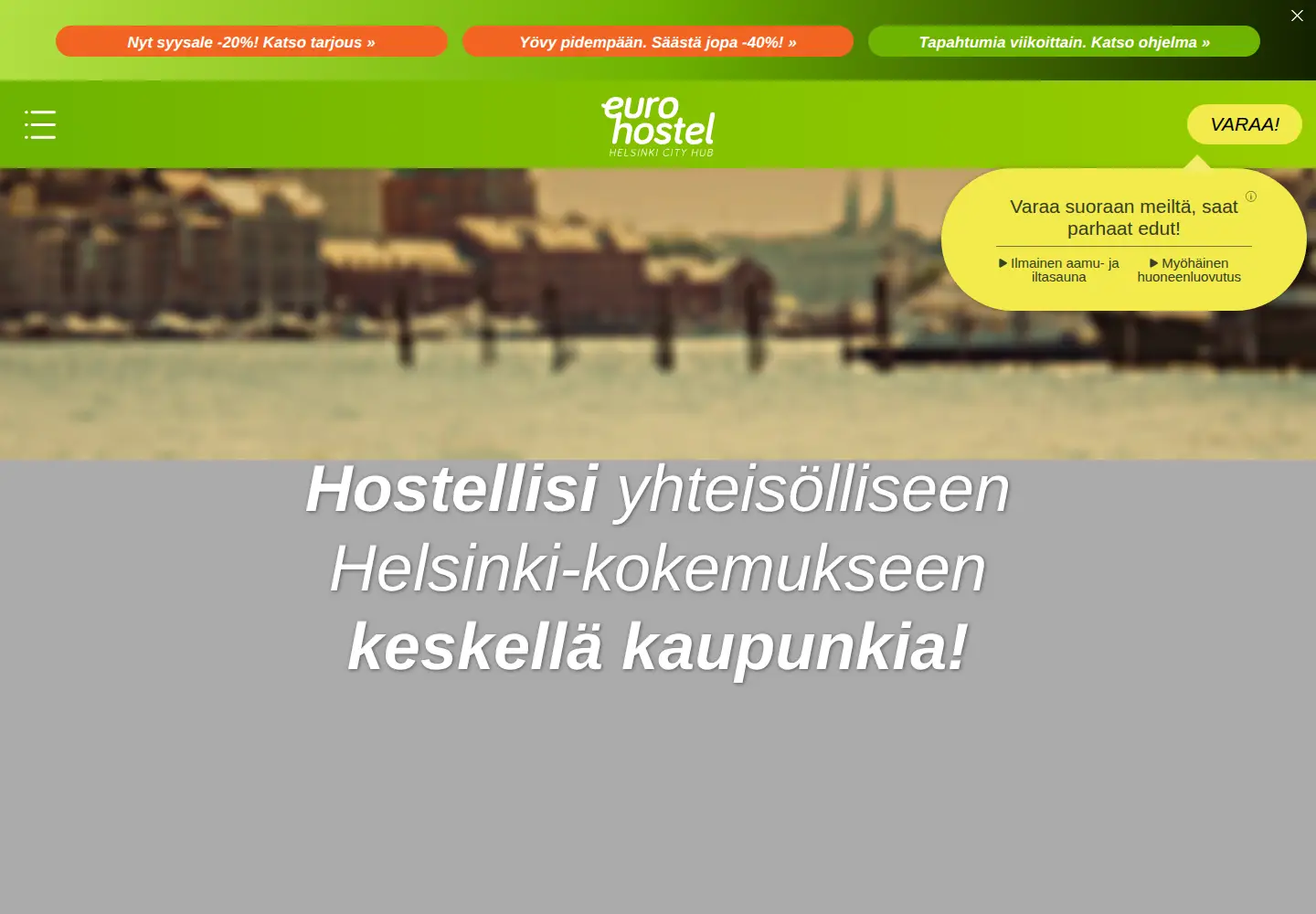 Screenshot of eurohostel.fi