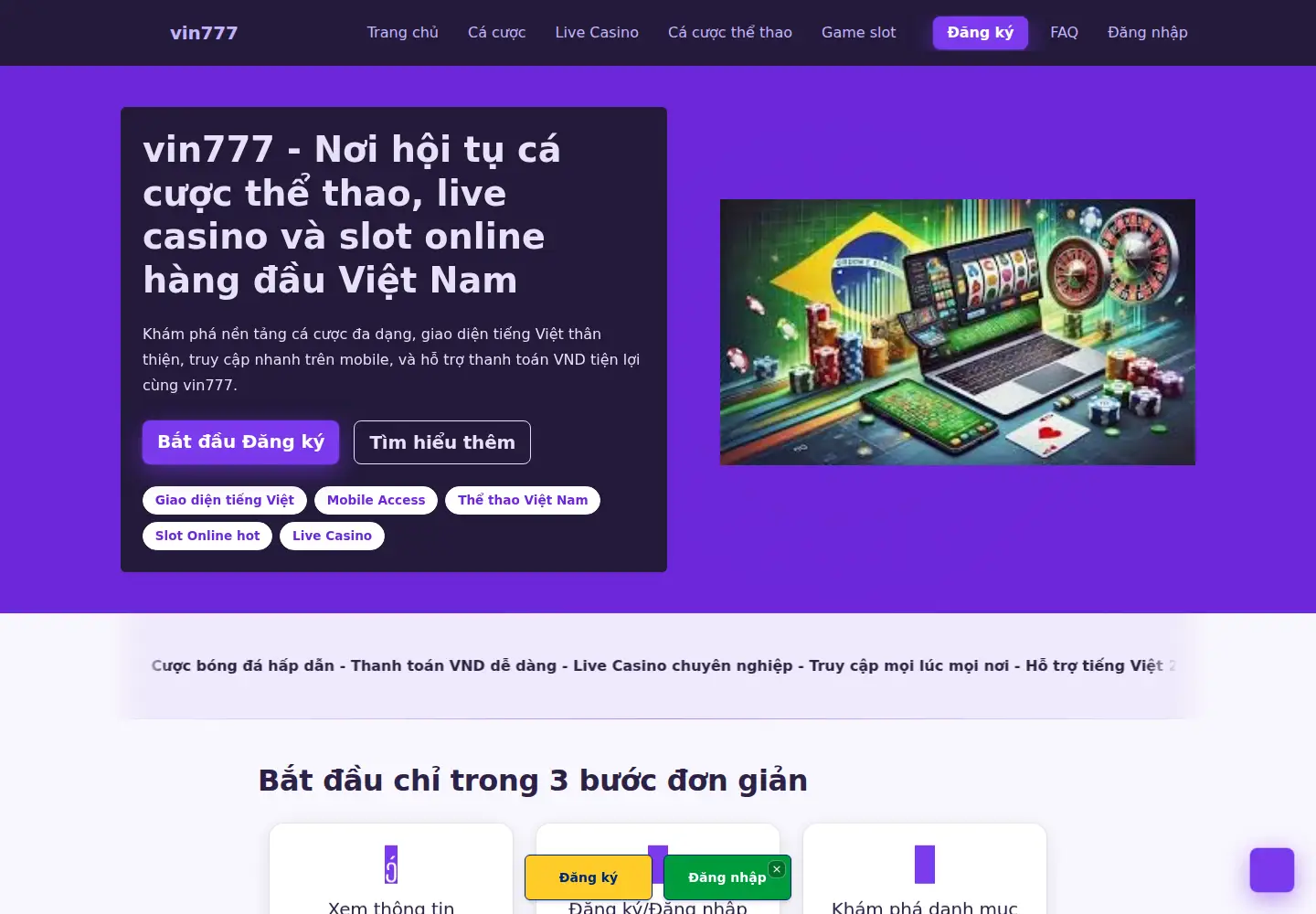Screenshot of vin777.run