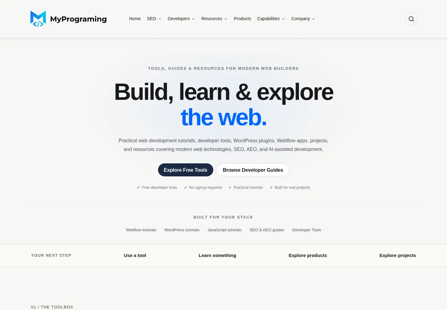 Captured homepage of myprograming.com in the current scan