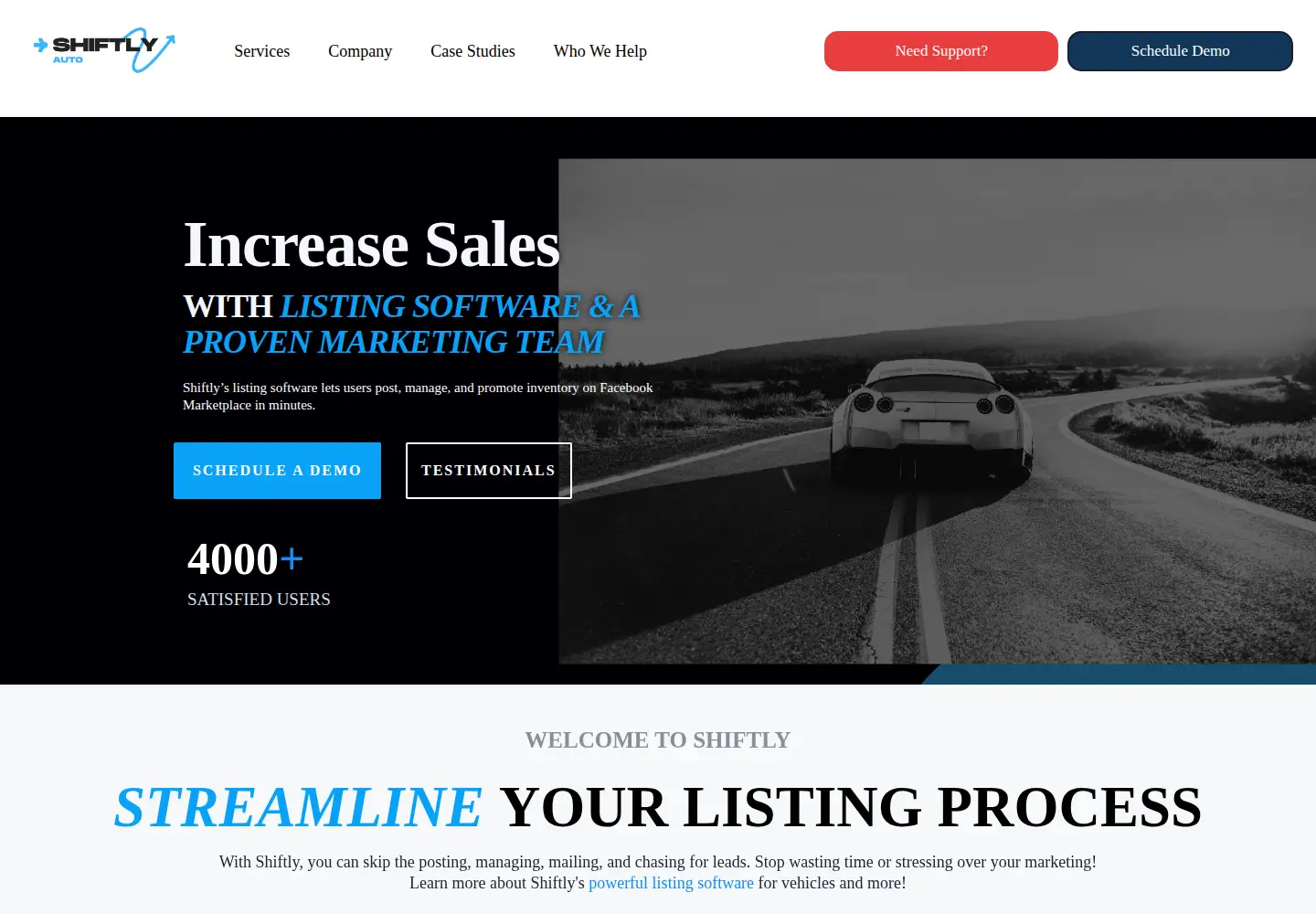 Screenshot of shiftlyauto.com