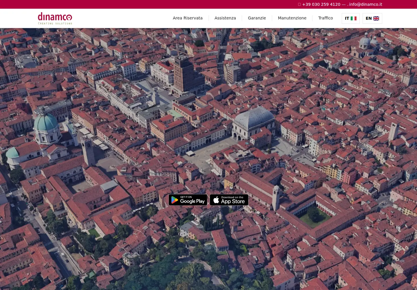 Captured homepage of dinamco.it in the current scan
