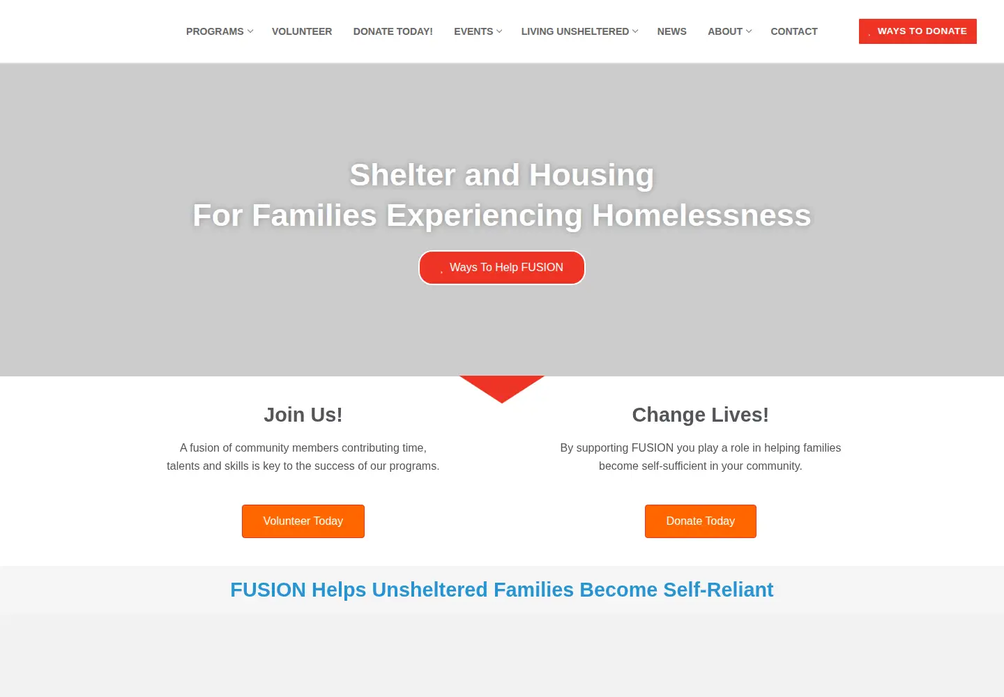 Screenshot of fusionhousing.org