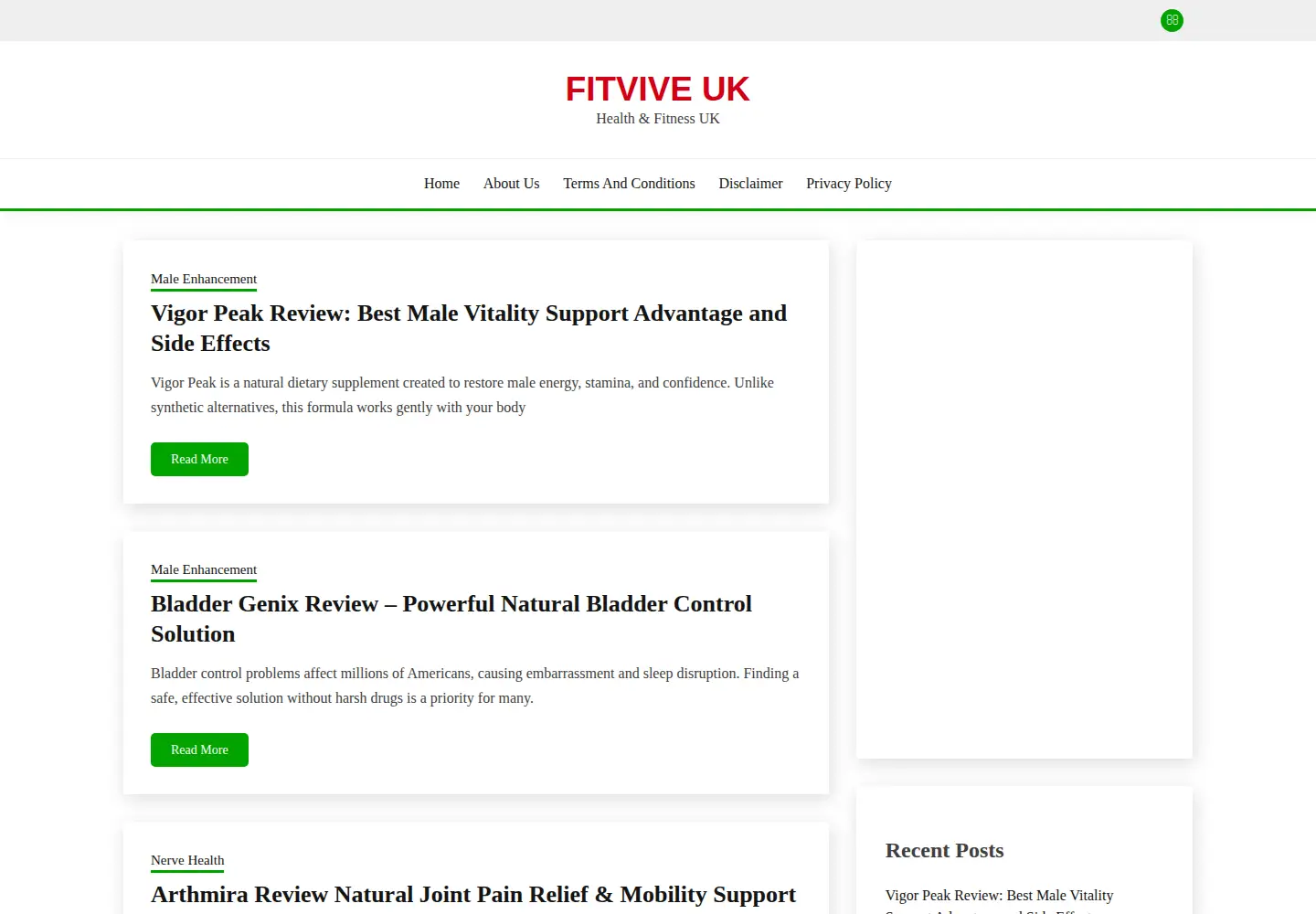 Screenshot of fitvive.co.uk