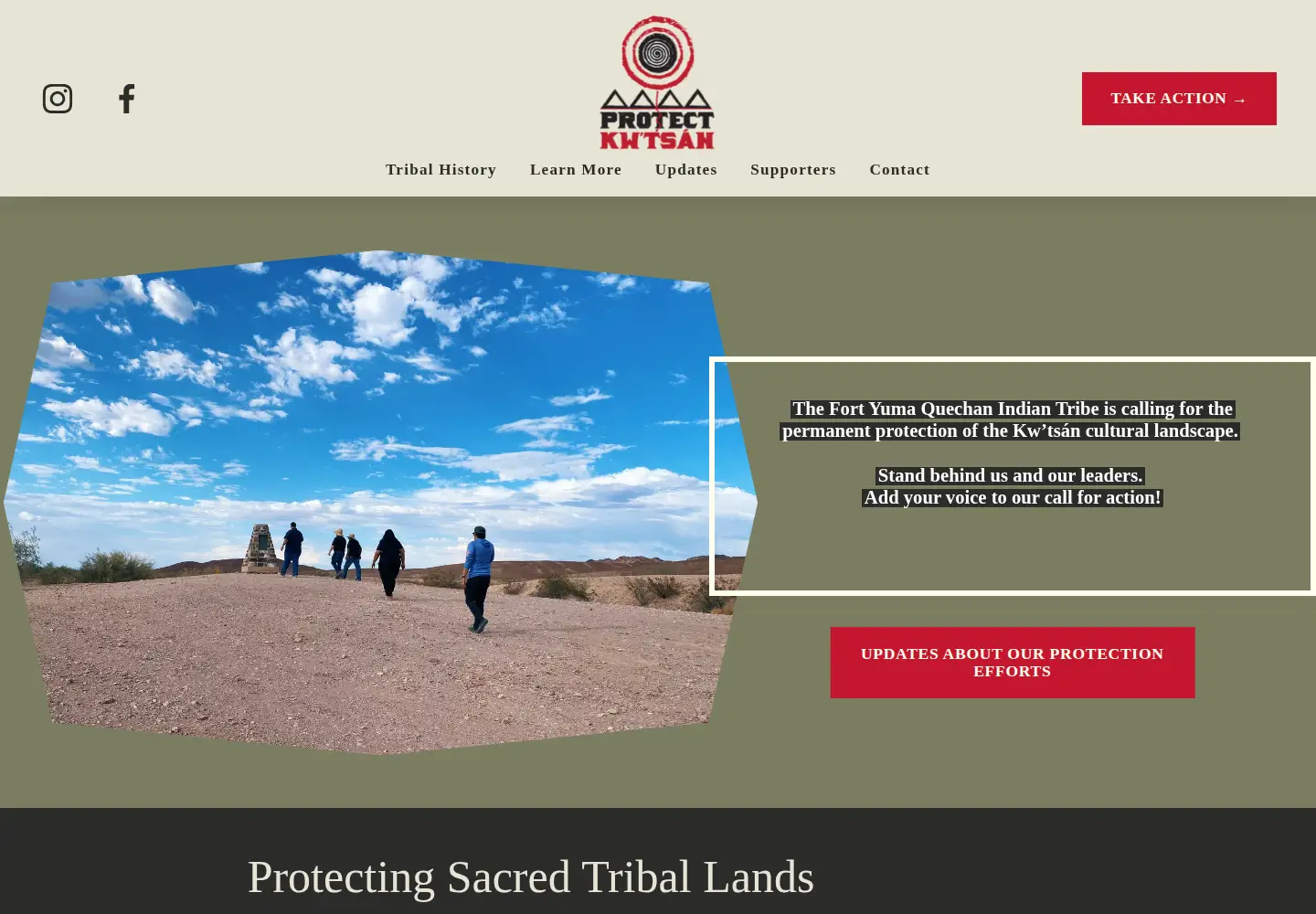 Captured homepage of protectkwtsan.org in the current scan
