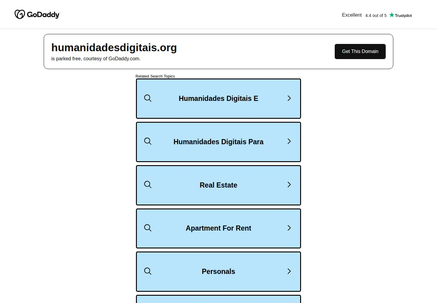 Captured homepage of humanidadesdigitais.org in the current scan