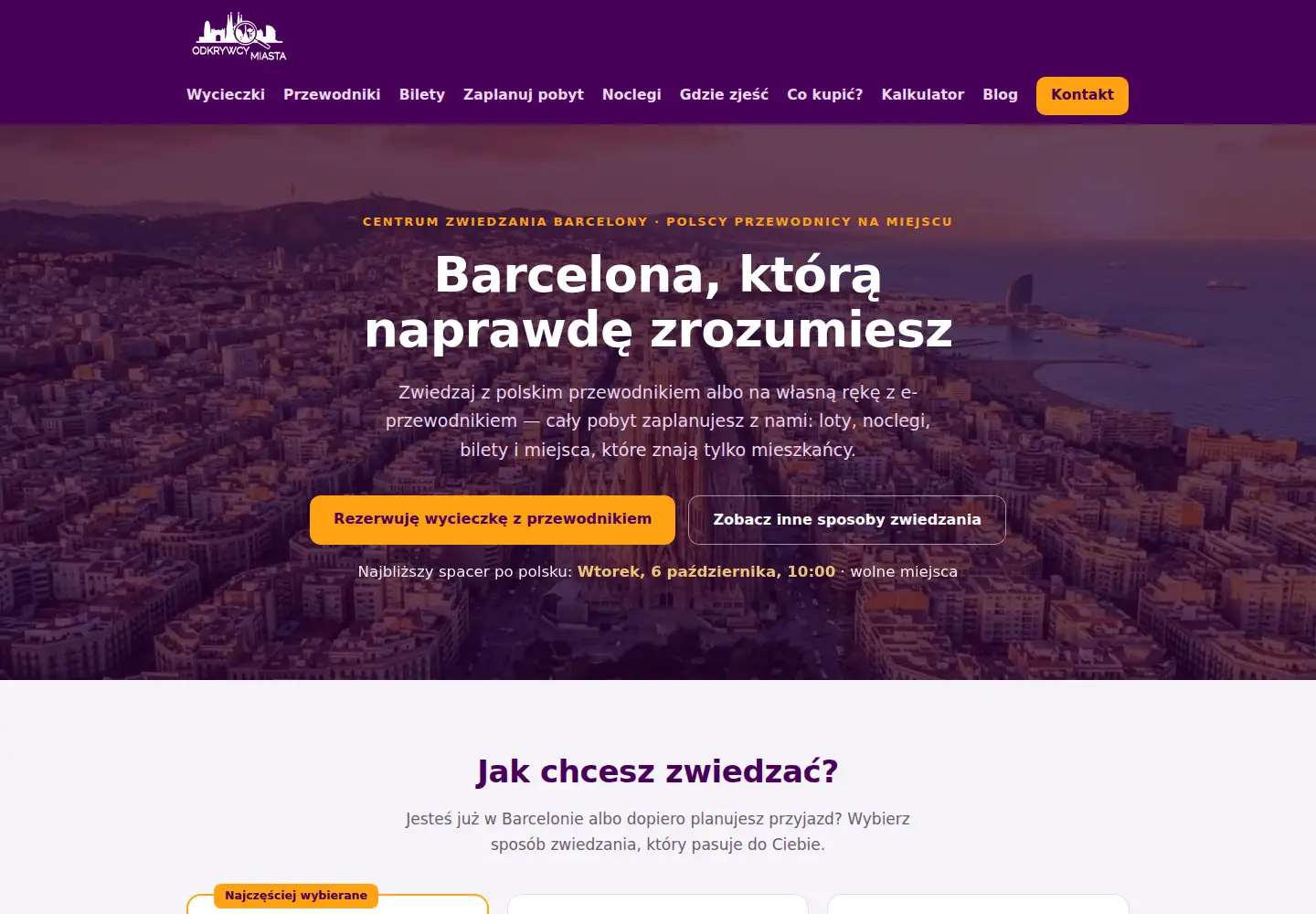 Captured homepage of odkrywcymiasta.pl in the current scan