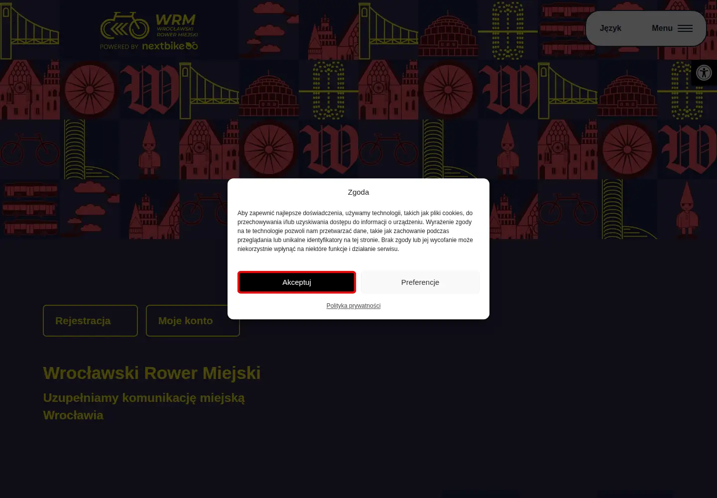 Screenshot of wroclawskirower.pl