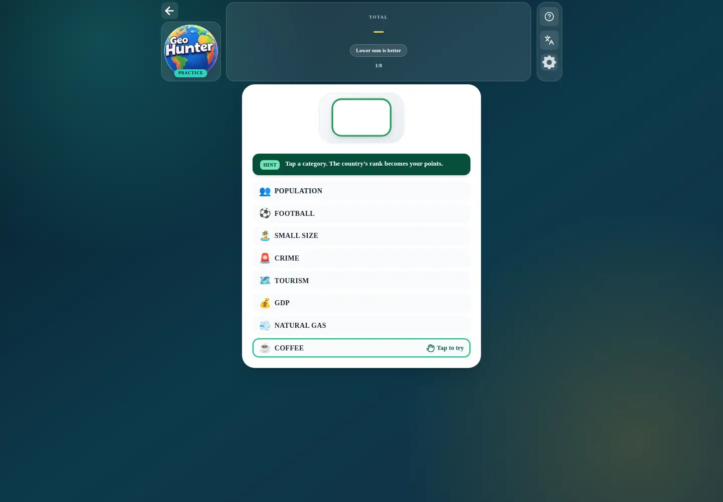 Captured homepage of geohuntergame.com in the current scan