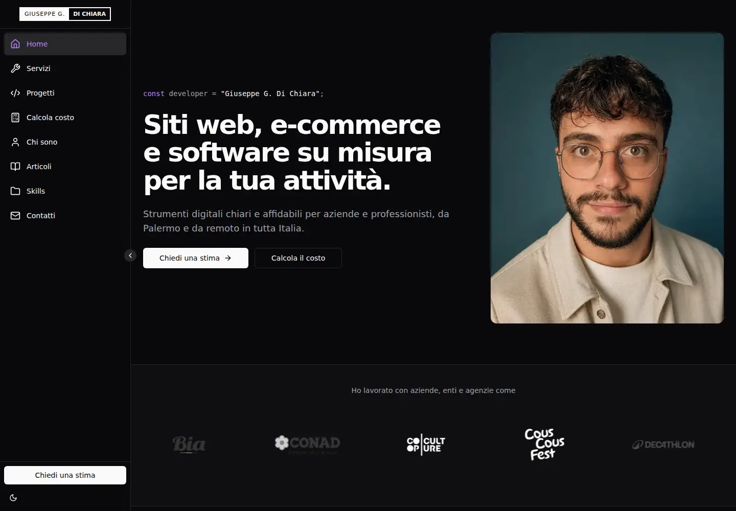 Screenshot of giuseppedichiara.com