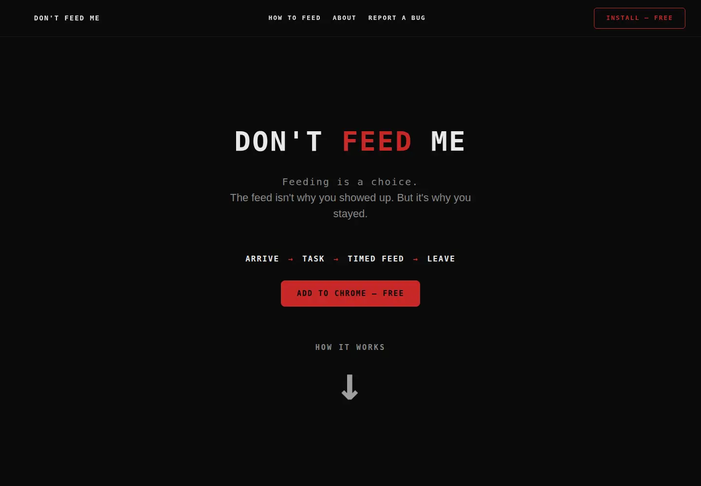 Screenshot of dontfeedme.app