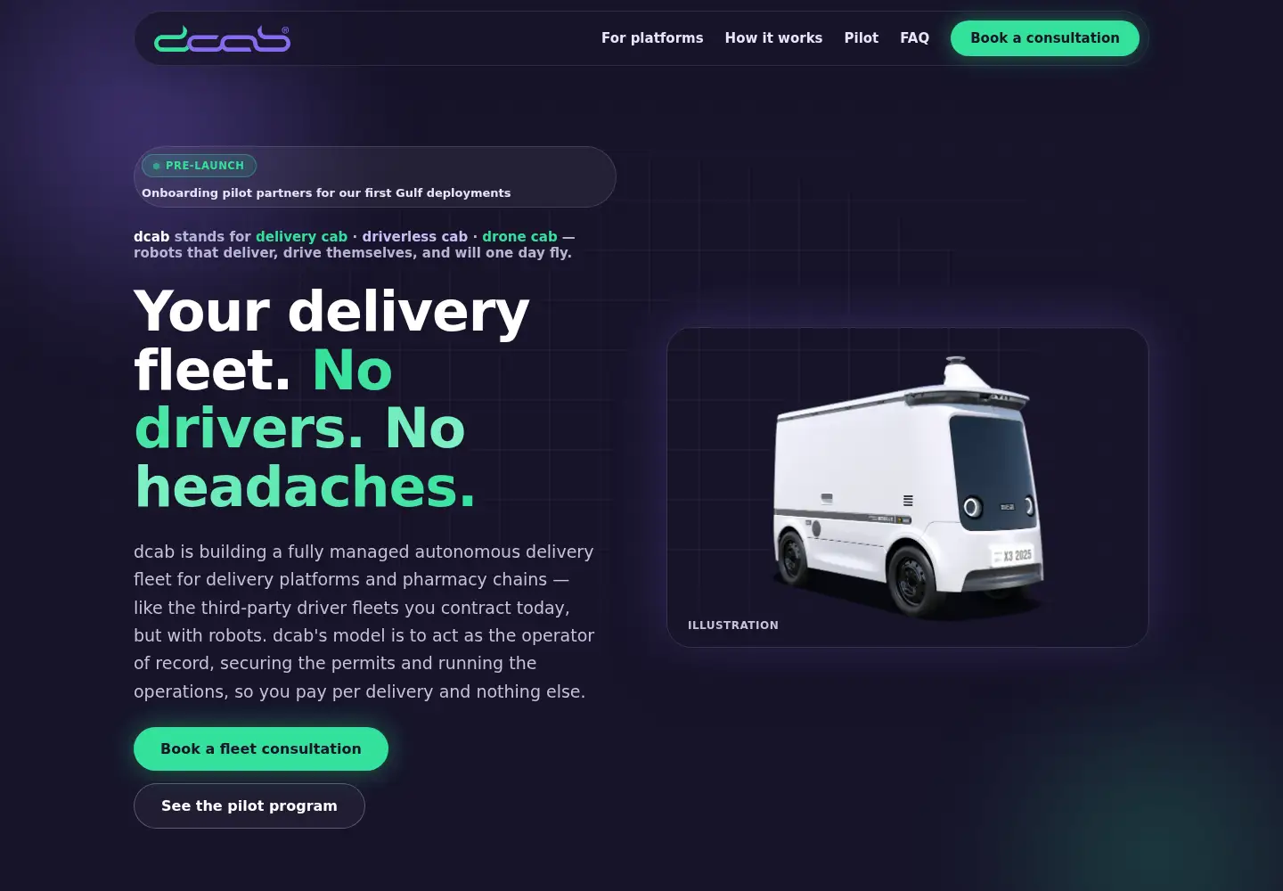 Screenshot of dcab.com