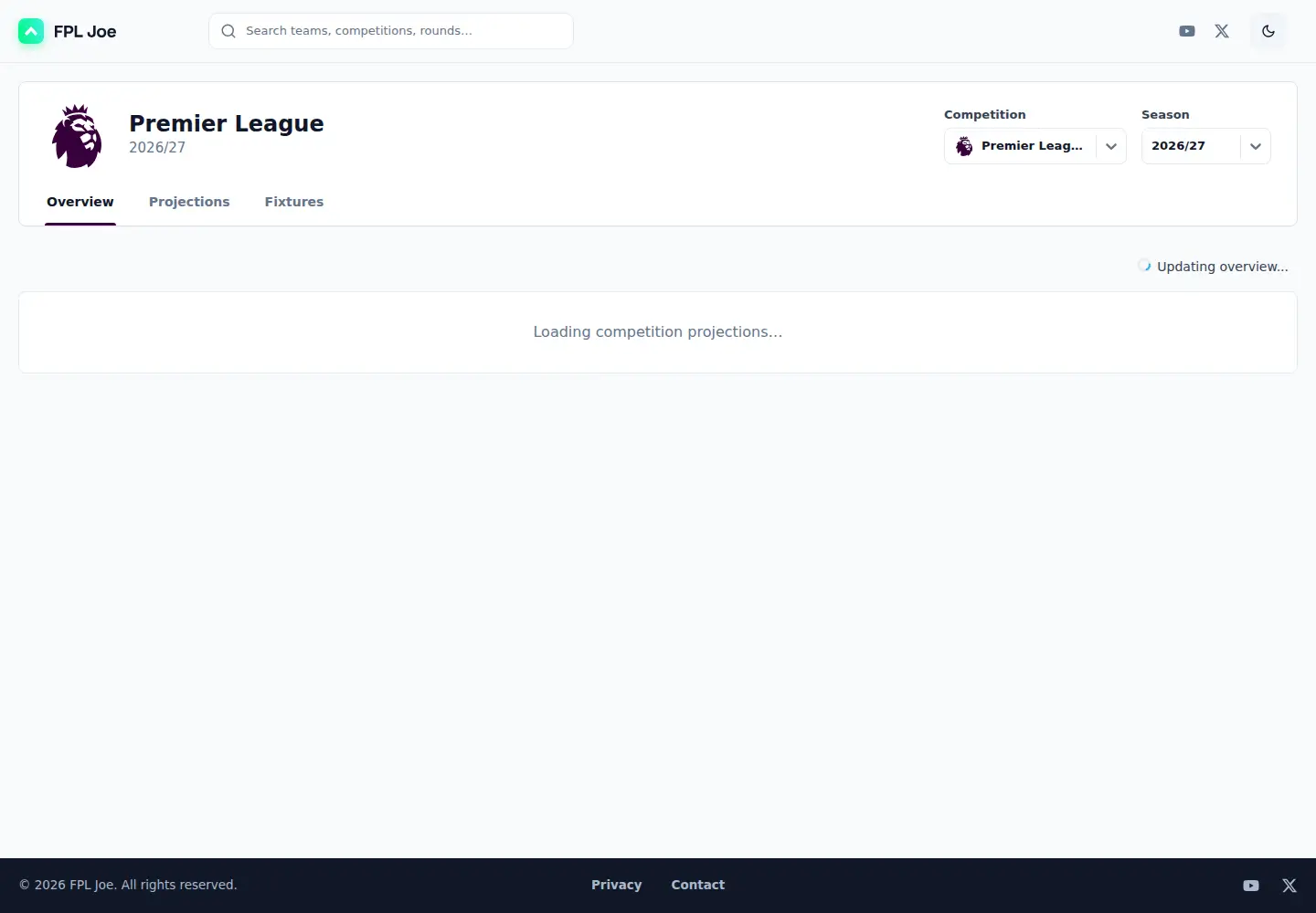Captured homepage of fpljoe.com in the current scan