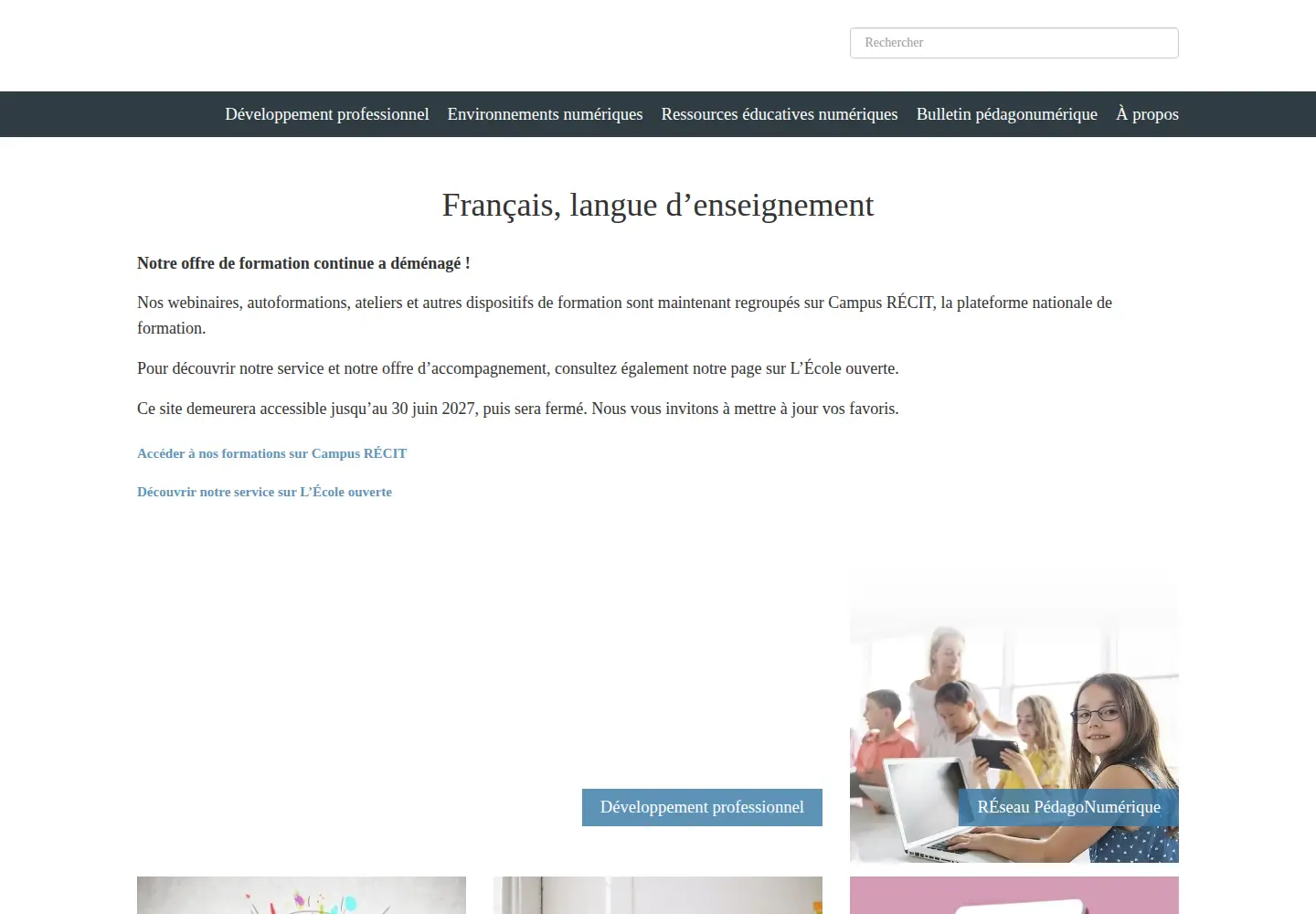 Screenshot of domainelangues.qc.ca