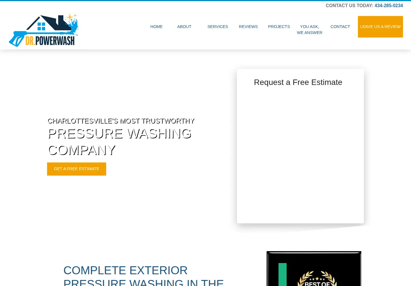Screenshot of drpowerwashcharlottesville.com