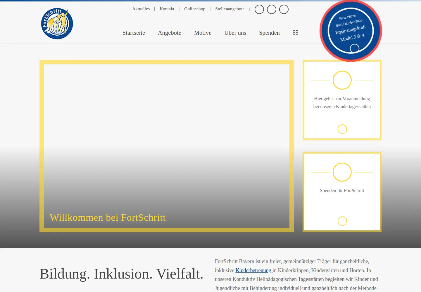 Captured homepage of fortschritt-bayern.de in the current scan