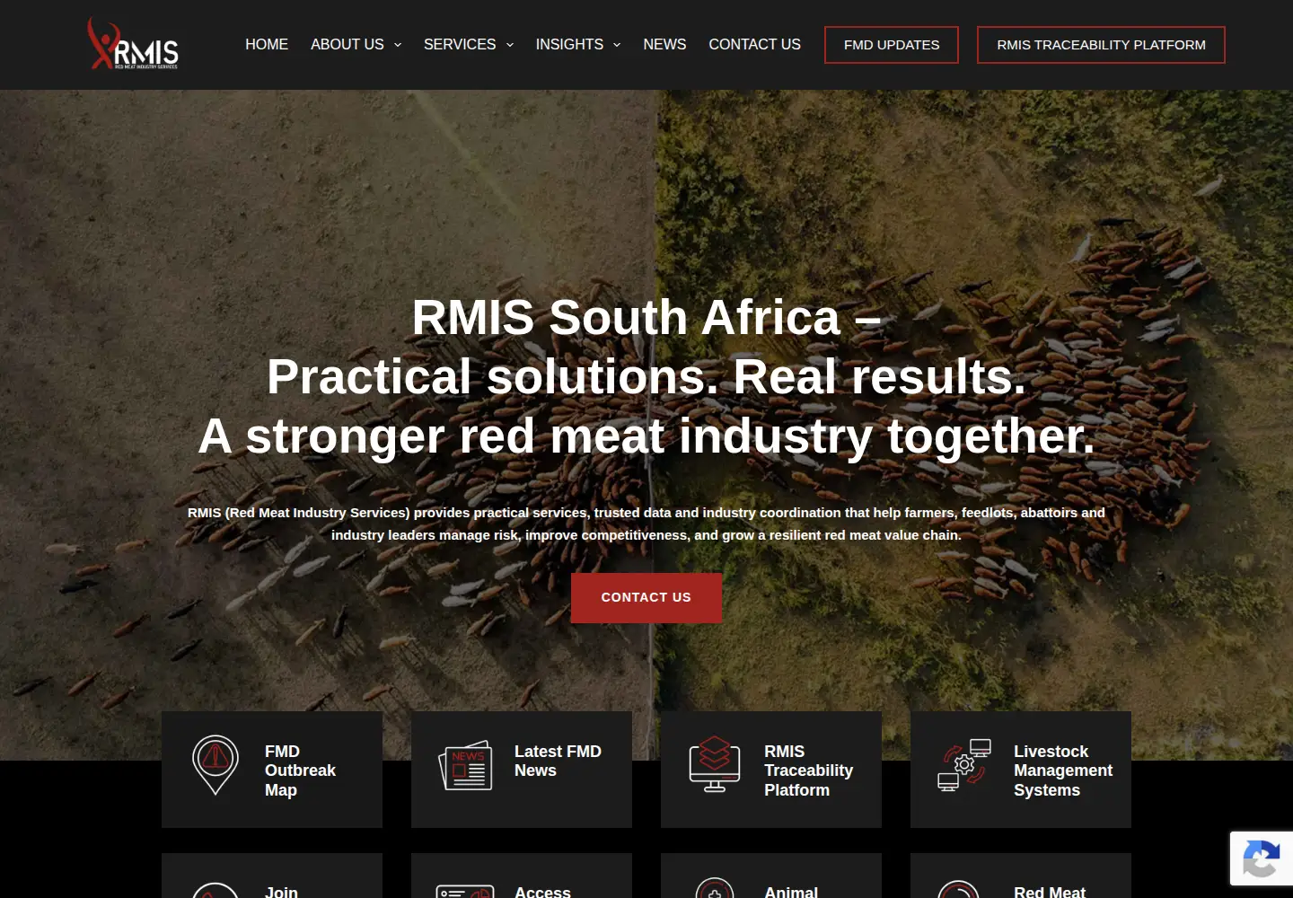 Screenshot of rmis.co.za