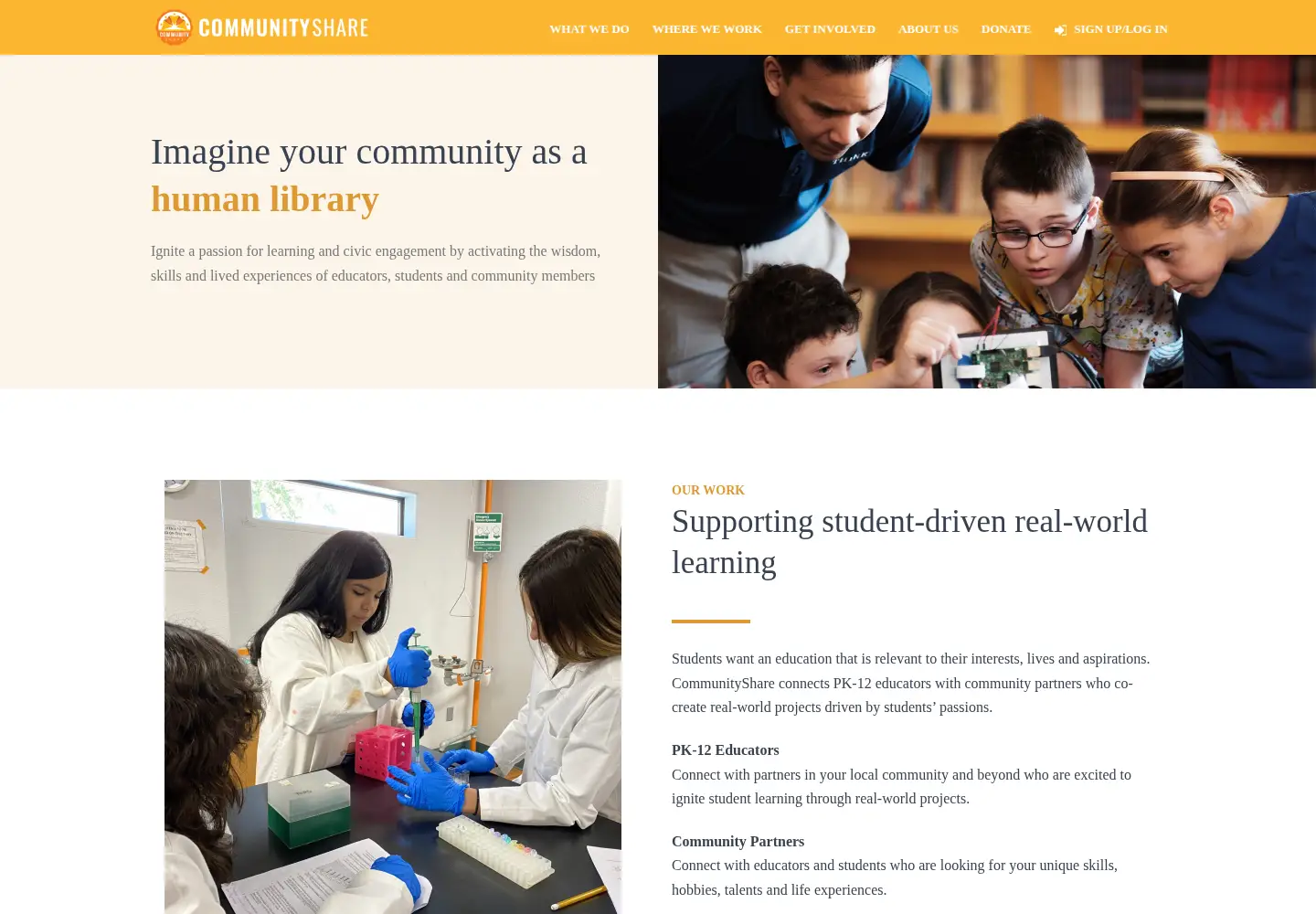 Screenshot of communityshare.org