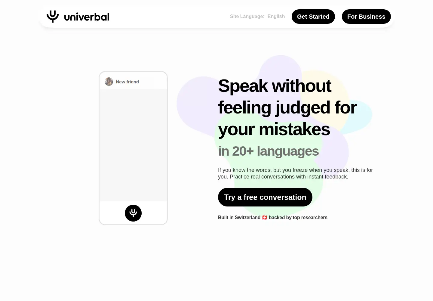 Captured homepage of univerbal.app in the current scan