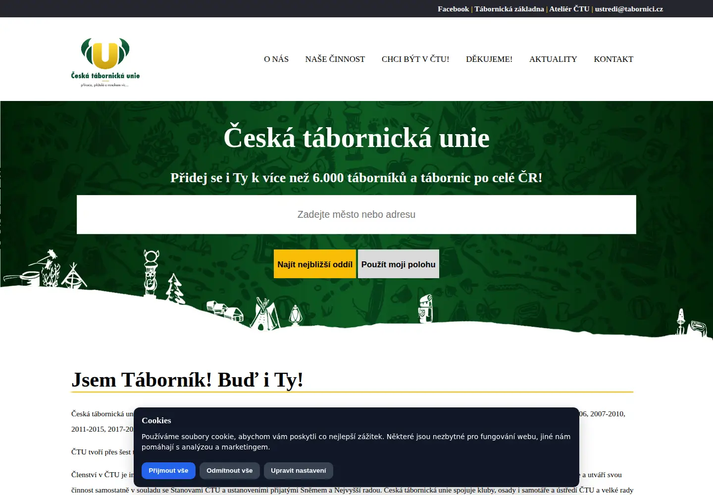 Screenshot of tabornici.cz