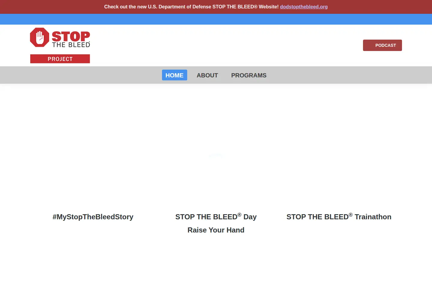 Screenshot of stopthebleedproject.org