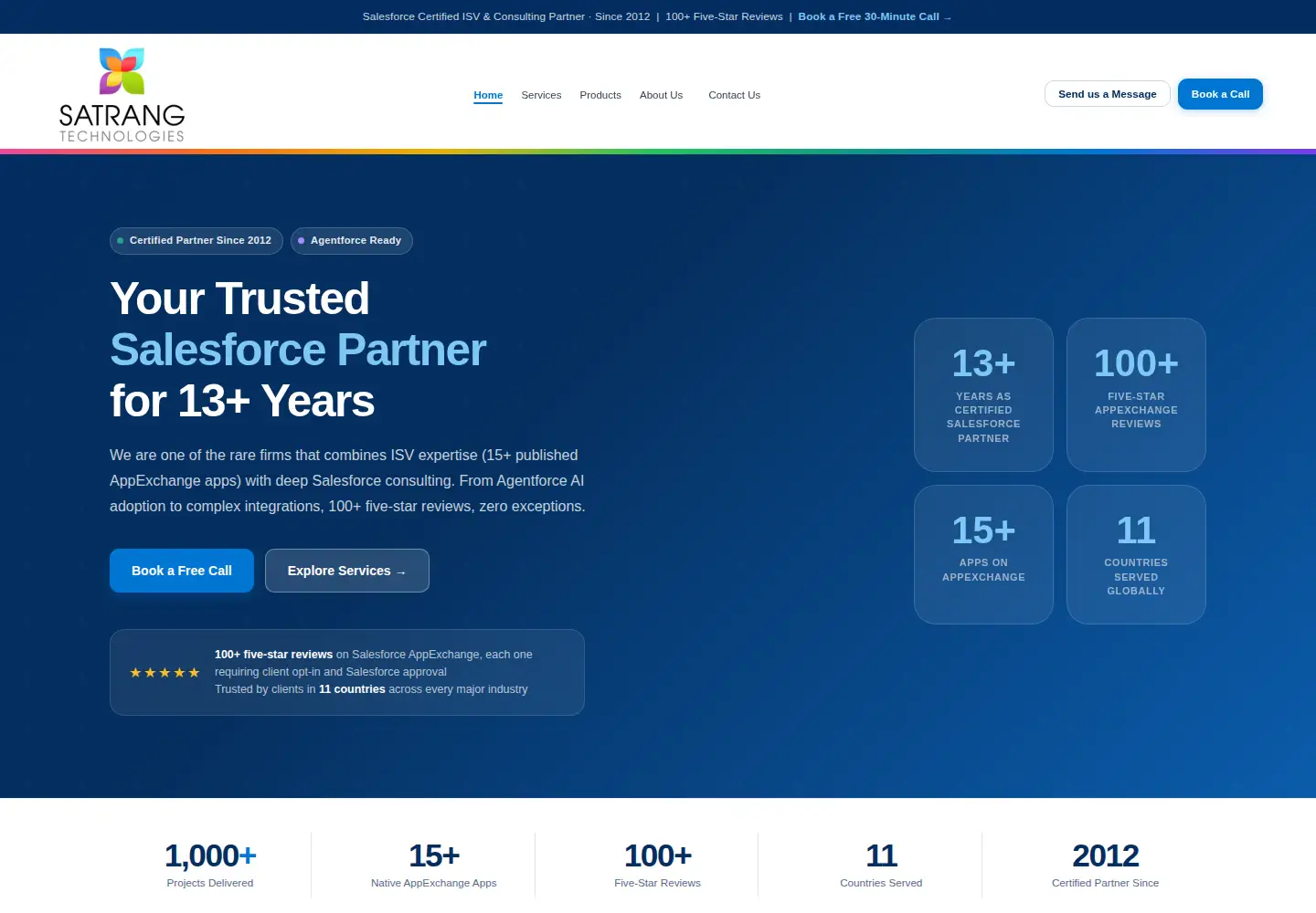Screenshot of satrangtech.com
