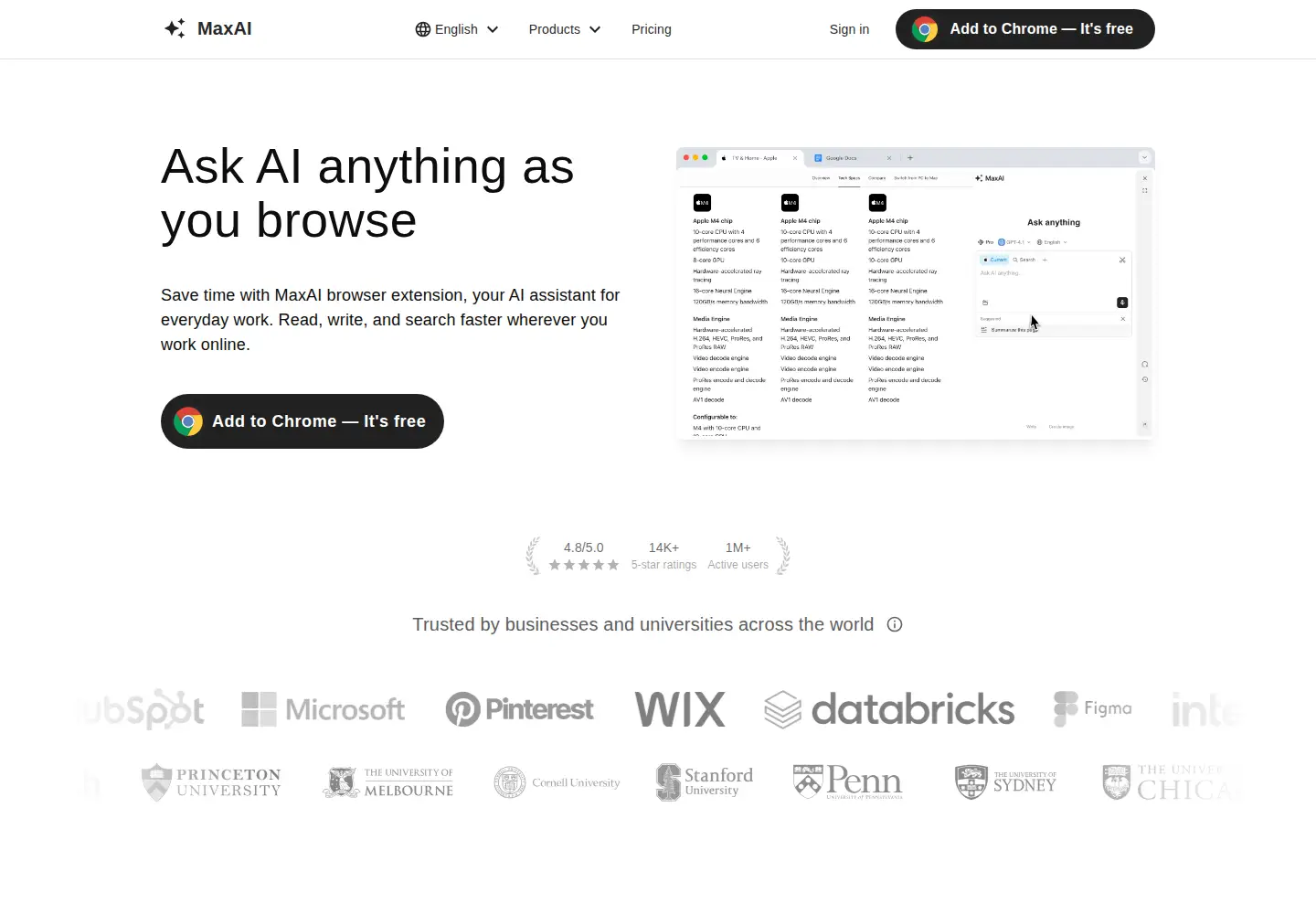 Screenshot of maxai.co