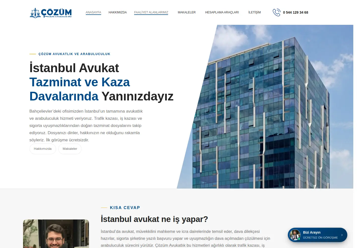 Captured homepage of cozumavukatlik.org in the current scan