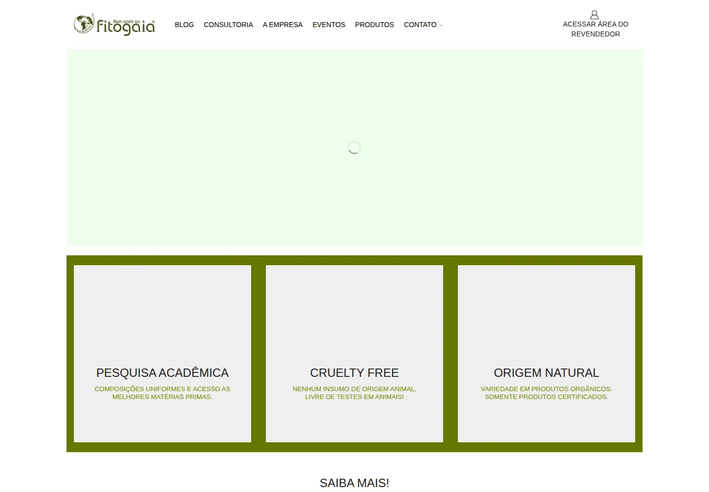 Captured homepage of fitogaia.com.br in the current scan