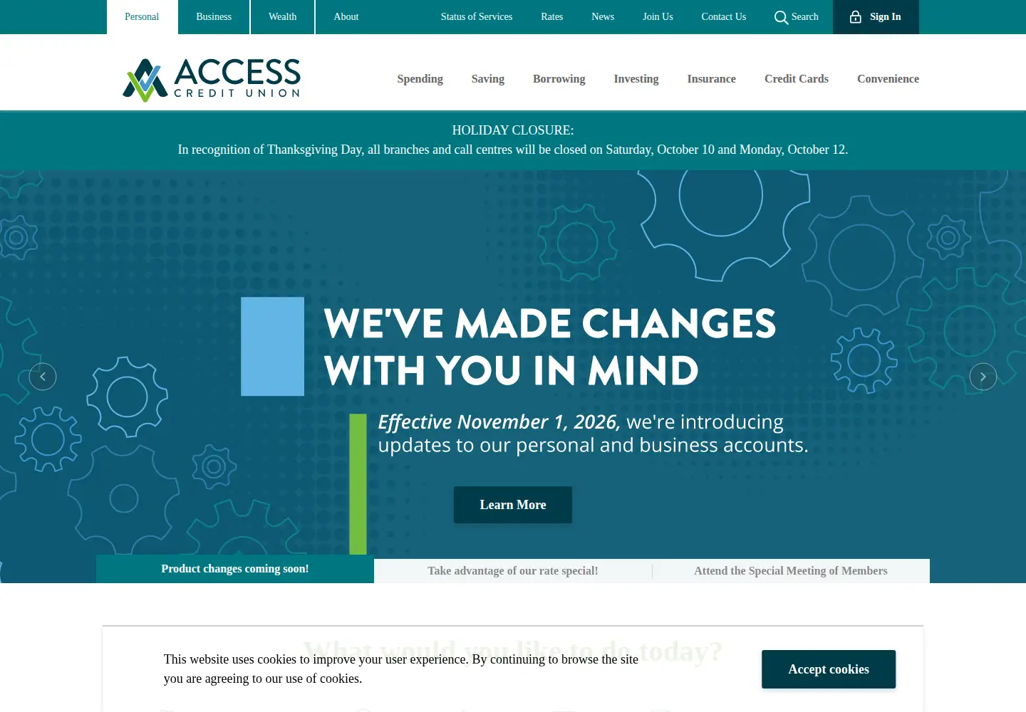 Screenshot of accesscu.ca
