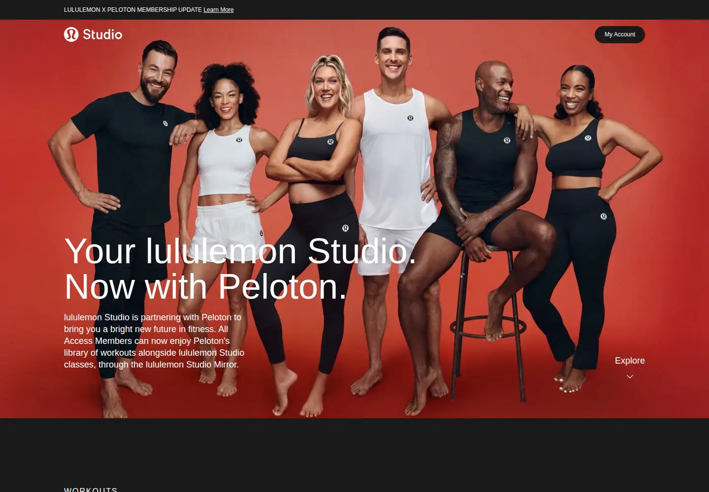 Captured homepage of lululemonstudio.com in the current scan