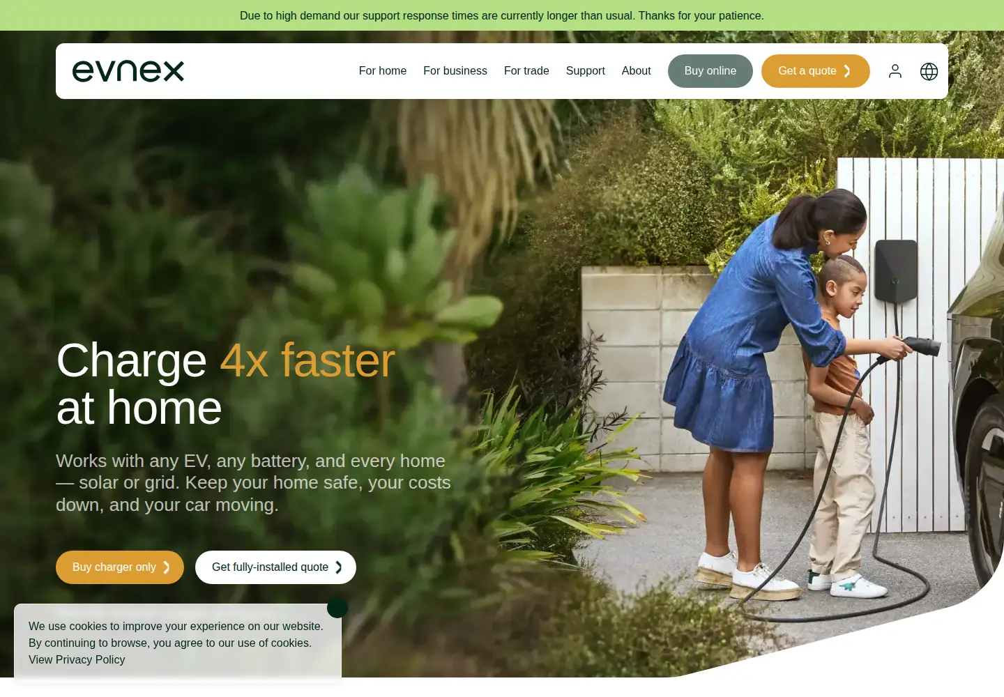 Captured homepage of evnex.com in the current scan