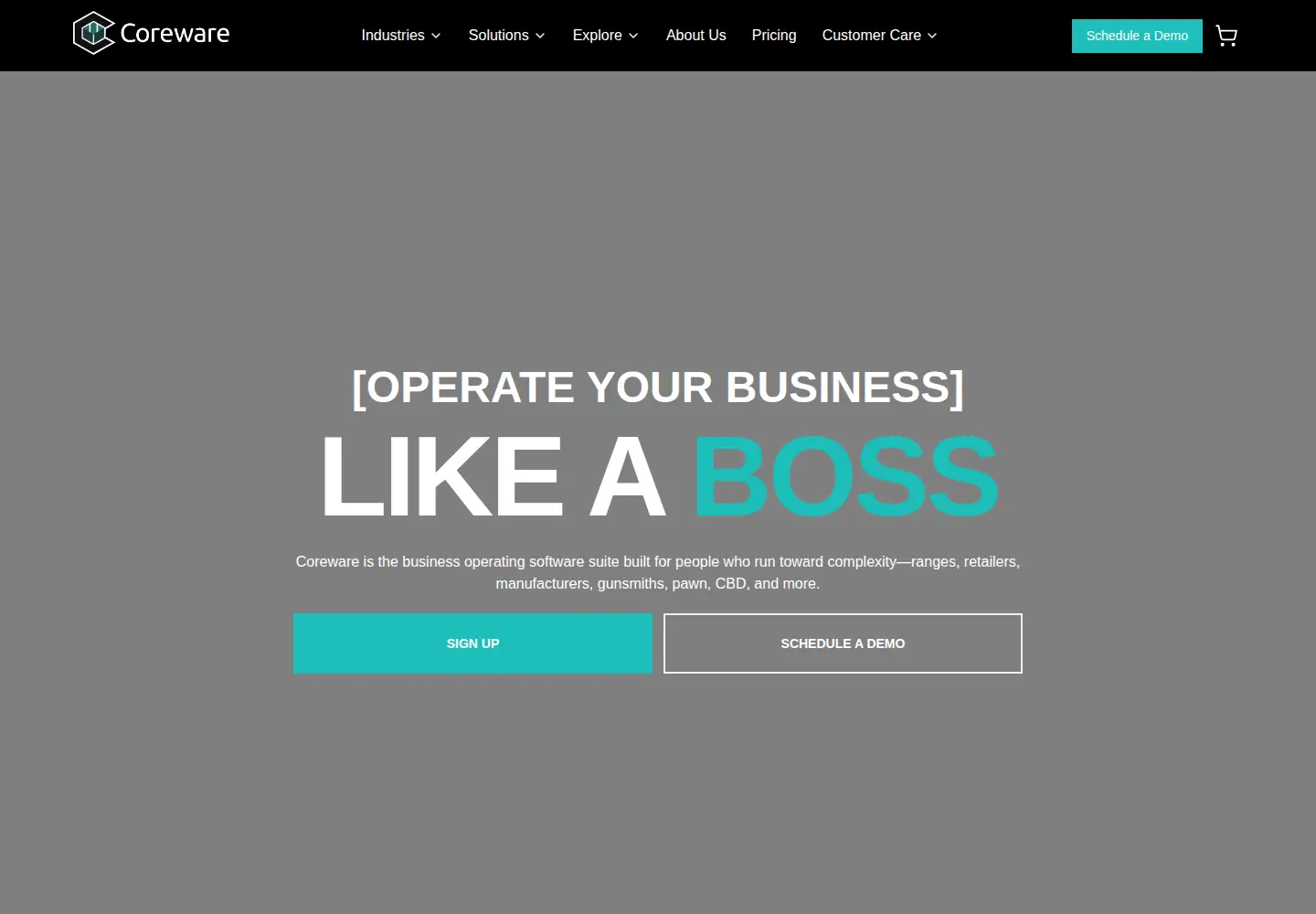 Screenshot of coreware.com