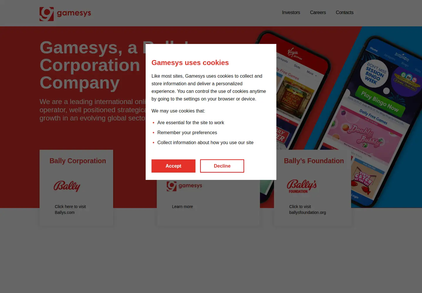 Screenshot of gamesysgroup.com